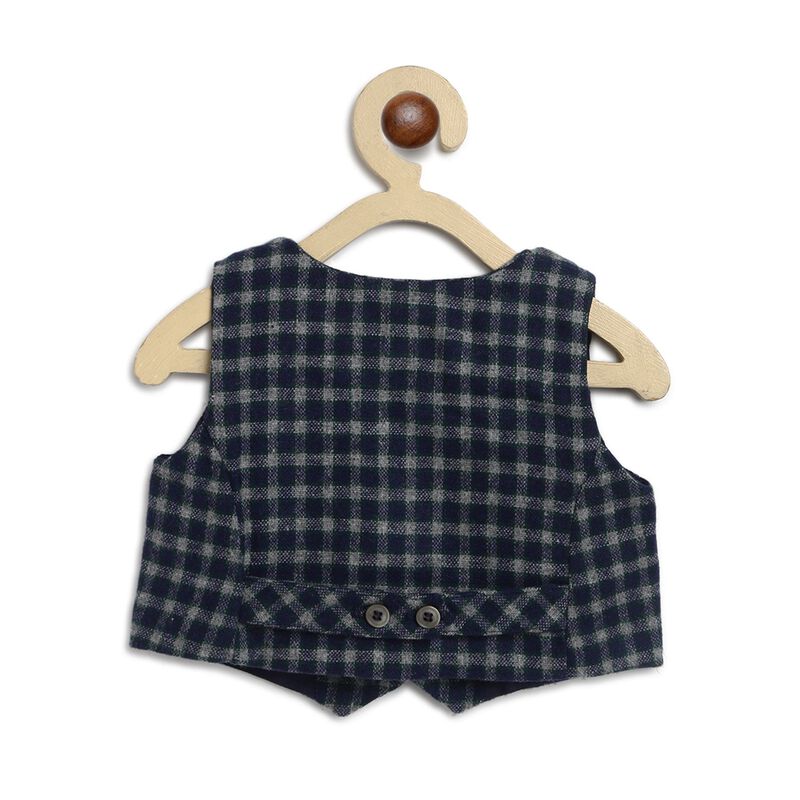 Flannel Waistcoat  With Checked Pattern image number 1
